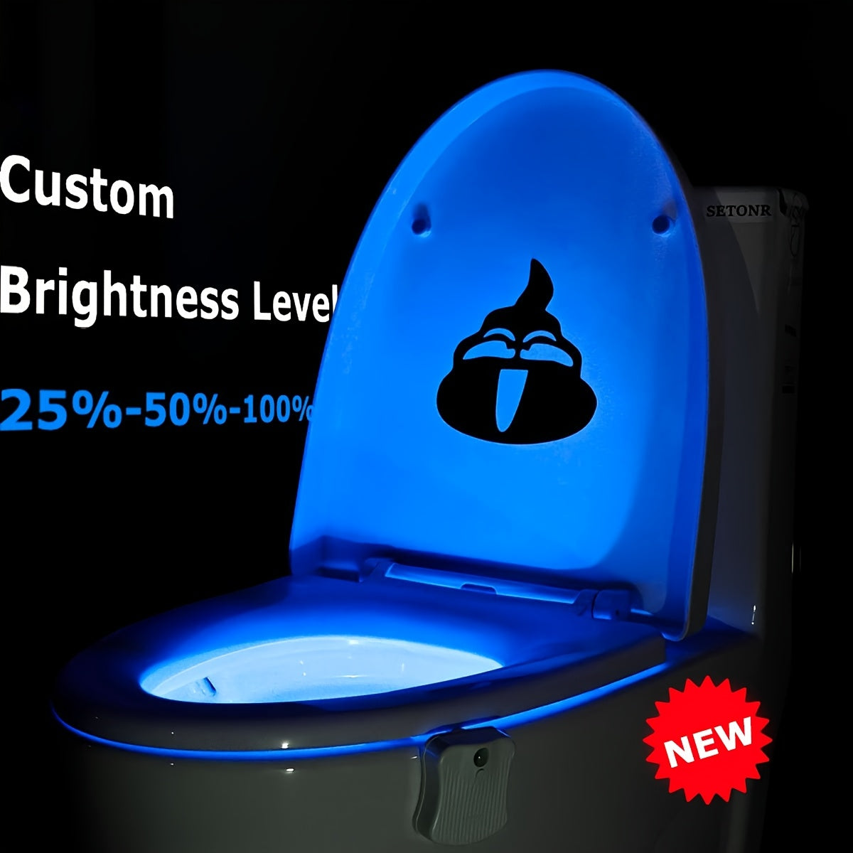 Setonr 1/2 pz Luce LED per WC a 16 Colori con Sensore di Movimento Umano, Luce Notturna per Interno Vasca WC, Regalo di Natale per Bagno