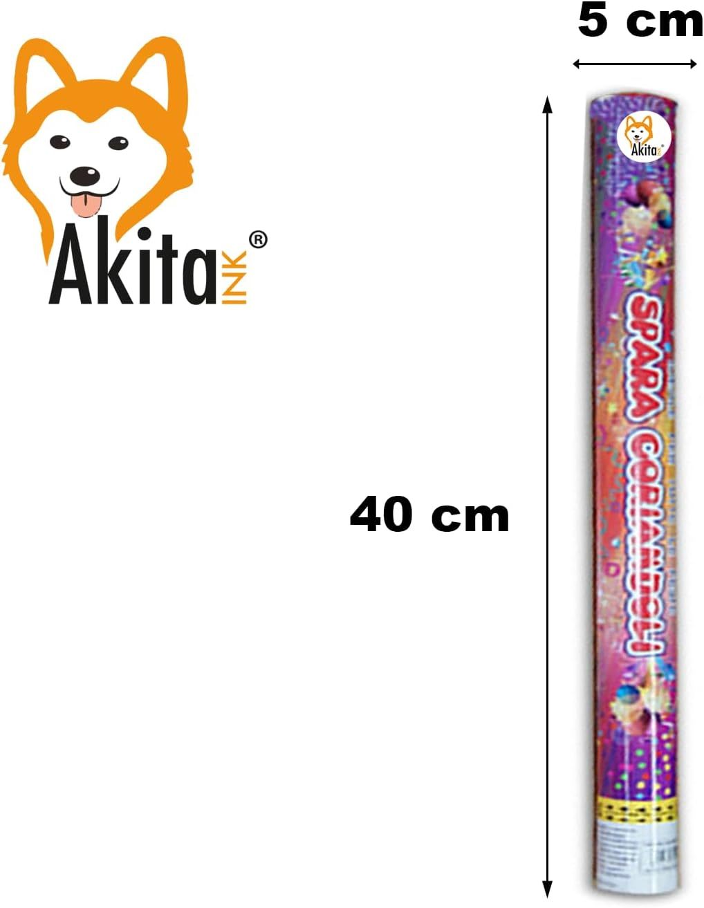 Akitaink - 8 Cannoni Tubo Spara Coriandoli colorati 40 CM ad Aria Compressa: Effetto Magico per Feste, Matrimoni Occasioni Speciali per Festeggiare una Laurea, Shower, Compleanno