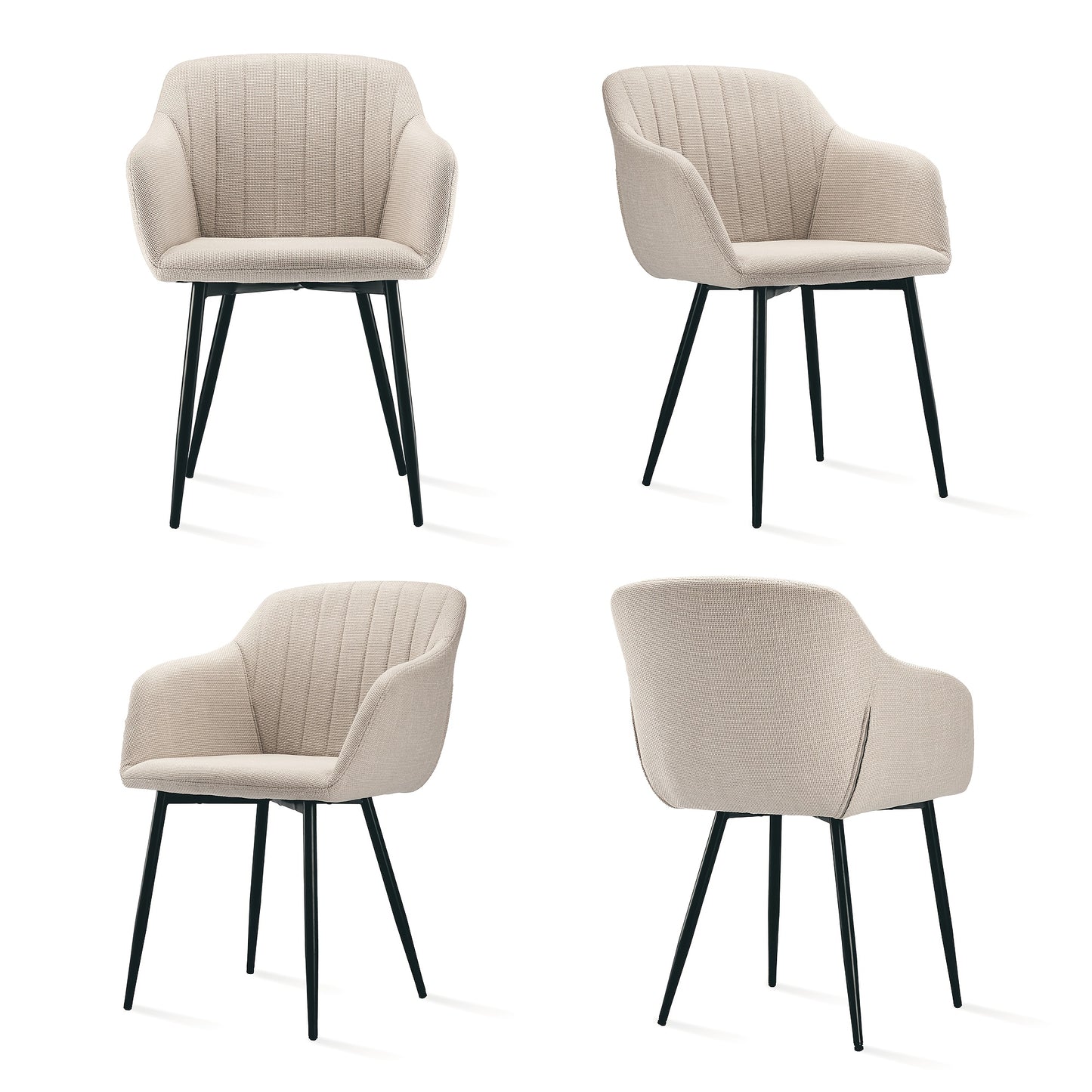 Sedie da pranzo eleganti con braccioli e supporto lombare per soggiorno, cucina e camera da letto, di grande comfort - Disponibili in set da 2, 4 o 6