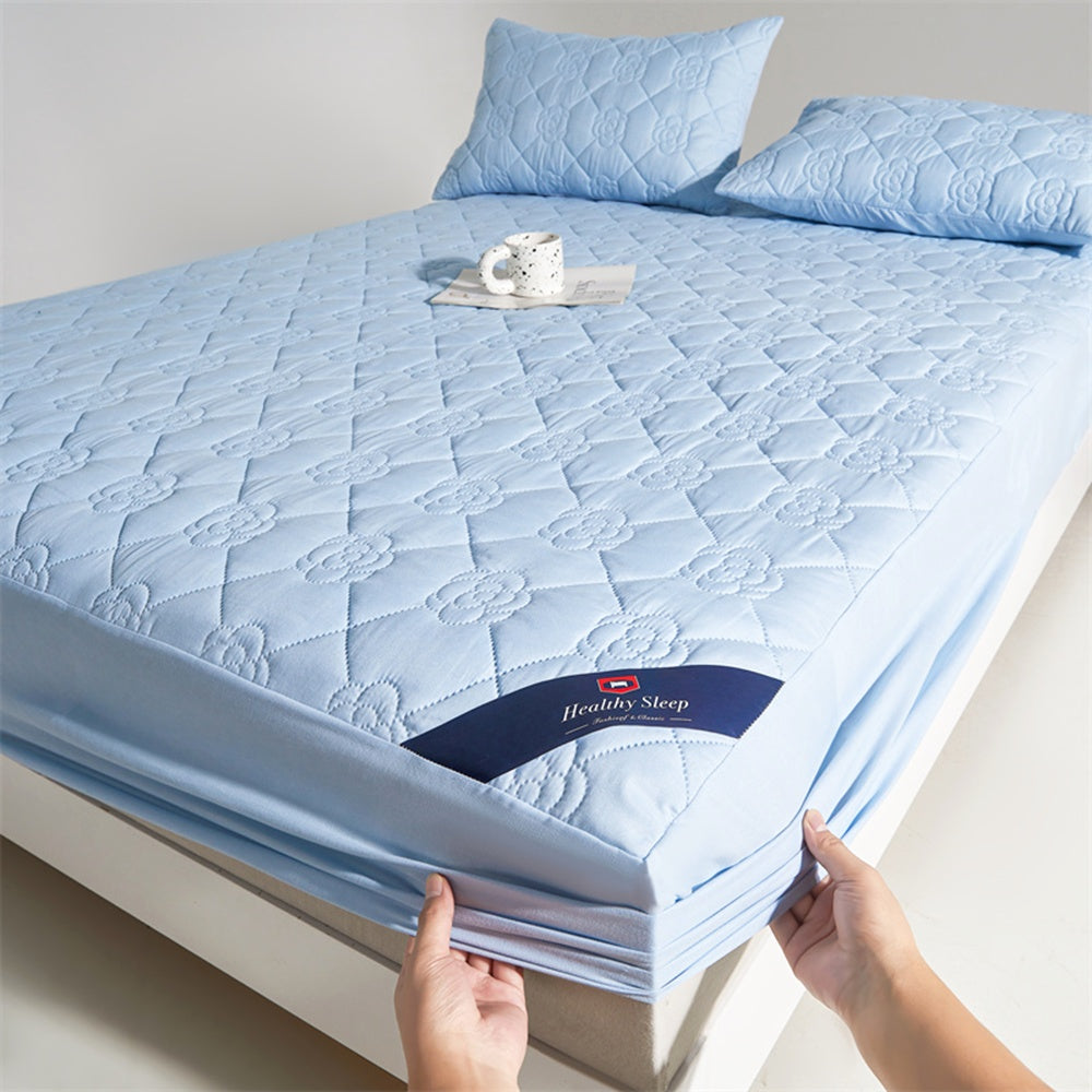 1 Protezione Materasso Impermeabile Comfort, Morbida e Traspirante con Tecnologia Soundwave, Lenzuolo con Angoli Impermeabile, Coprimaterasso Tinta Unita Silenzioso, Adatto per Appartamenti, Camere da Letto, Hotel, Stanze per Ospiti e Dormitori Studentesc