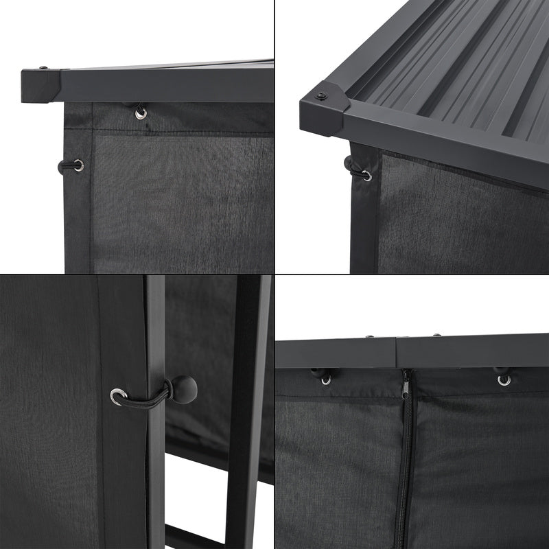 Casa.Pro Chimney Wood Rack Yakutat Stand per legna da esterno Stand per legna da esterno Stand per legna da esterno con copertura Chimney Wood Stand Metallo Nero