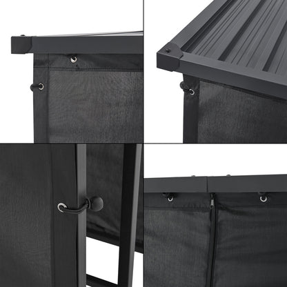 Casa.Pro Chimney Wood Rack Yakutat Stand per legna da esterno Stand per legna da esterno Stand per legna da esterno con copertura Chimney Wood Stand Metallo Nero