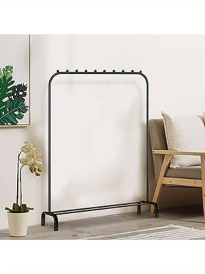 Stendibiancheria autoportante Appendiabiti Stendino in metallo per camera da letto con ripiano inferiore portaoggetti, portascarpe, appendiabiti per camera da letto 146 x 110 x 40 cm (nero)