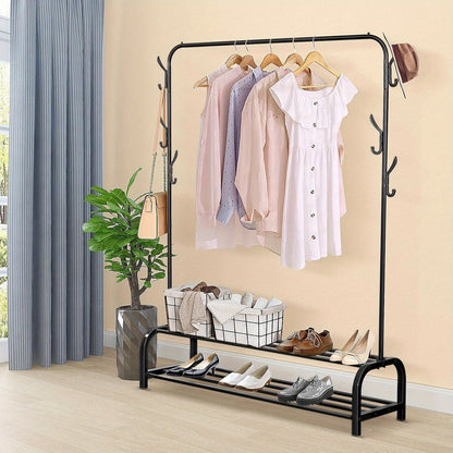 Grucce Multifunzionali per Vestiti, Appendiabiti in Metallo per Camera da Letto, Robusta, Appendiabiti, Appendiabiti con Scaffale Porta Scarpe