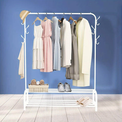 Grucce Multifunzionali per Vestiti, Appendiabiti in Metallo per Camera da Letto, Robusta, Appendiabiti, Appendiabiti con Scaffale Porta Scarpe