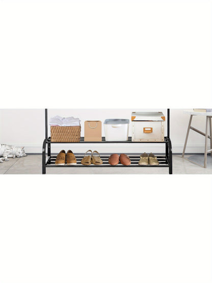 Grucce Multifunzionali per Vestiti, Appendiabiti in Metallo per Camera da Letto, Robusta, Appendiabiti, Appendiabiti con Scaffale Porta Scarpe