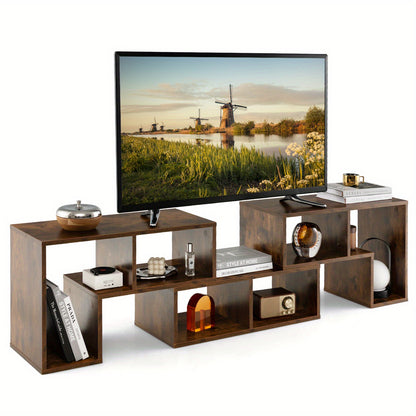 Mobile TV in legno a 3 pezzi, componibile liberamente, tavolo TV per TV fino a 65 pollici, mensola angolare estensibile, mobile TV basso, libreria multifunzionale, scaffale portaoggetti