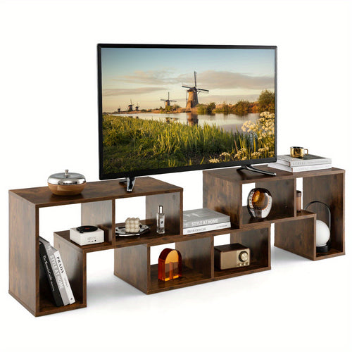Mobile TV in legno a 3 pezzi, componibile liberamente, tavolo TV per TV fino a 65 pollici, mensola angolare estensibile, mobile TV basso, libreria multifunzionale, scaffale portaoggetti