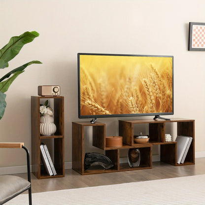 Mobile TV in legno a 3 pezzi, componibile liberamente, tavolo TV per TV fino a 65 pollici, mensola angolare estensibile, mobile TV basso, libreria multifunzionale, scaffale portaoggetti