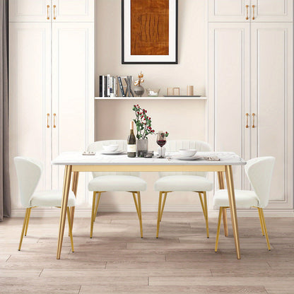Sedie da pranzo moderne, poltrona di accento in velluto, sedie per soggiorno, set di 2, sedia laterale imbottita con gambe in metallo dorato per sala da pranzo, cucina, toletta, patio