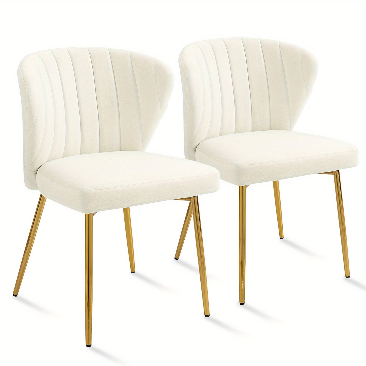 Sedie da pranzo moderne, poltrona di accento in velluto, sedie per soggiorno, set di 2, sedia laterale imbottita con gambe in metallo dorato per sala da pranzo, cucina, toletta, patio