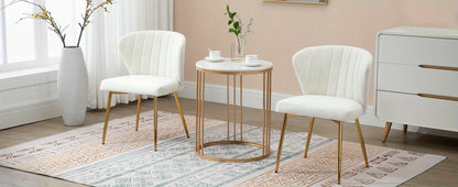 Sedie da pranzo moderne, poltrona di accento in velluto, sedie per soggiorno, set di 2, sedia laterale imbottita con gambe in metallo dorato per sala da pranzo, cucina, toletta, patio