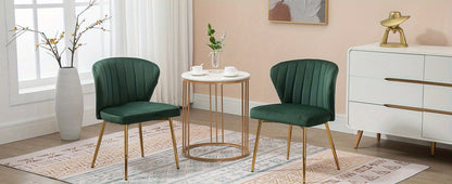 Sedie da pranzo moderne, poltrona di accento in velluto, sedie per soggiorno, set di 2, sedia laterale imbottita con gambe in metallo dorato per sala da pranzo, cucina, toletta, patio