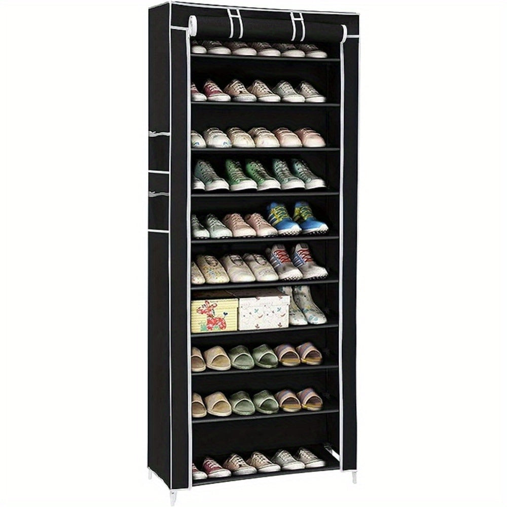 Scarpiera a 9 Ripiani, Armadietto per Scarpe, Contenitore per Scarpe, Capienza di Circa 27 Paia di Scarpe, Scaffale Semplice (58 x 28 x 160 cm)