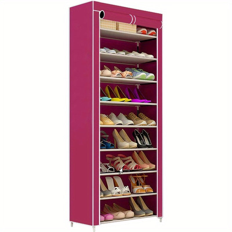 Scarpiera a 9 Ripiani, Armadietto per Scarpe, Contenitore per Scarpe, Capienza di Circa 27 Paia di Scarpe, Scaffale Semplice (58 x 28 x 160 cm)
