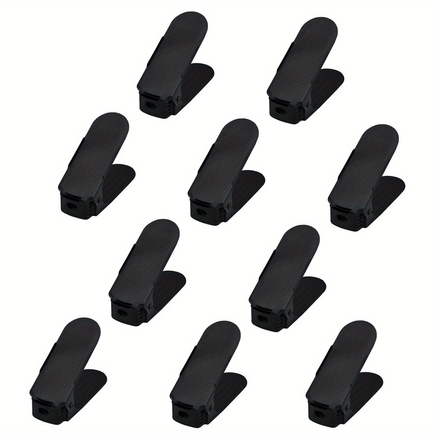 10 pezzi 30 pezzi Organizer per scarpe regolabili in materiale PP Impilatore per scarpe antiscivolo con organizer per scarpe regolabile in altezza a 3 altezze Set di impilatori per scarpe a doppio strato Risparmio di spazio Scarpiera Bianco Nero