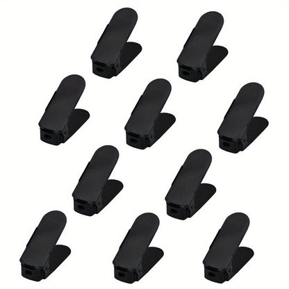 10 pezzi 30 pezzi Organizer per scarpe regolabili in materiale PP Impilatore per scarpe antiscivolo con organizer per scarpe regolabile in altezza a 3 altezze Set di impilatori per scarpe a doppio strato Risparmio di spazio Scarpiera Bianco Nero