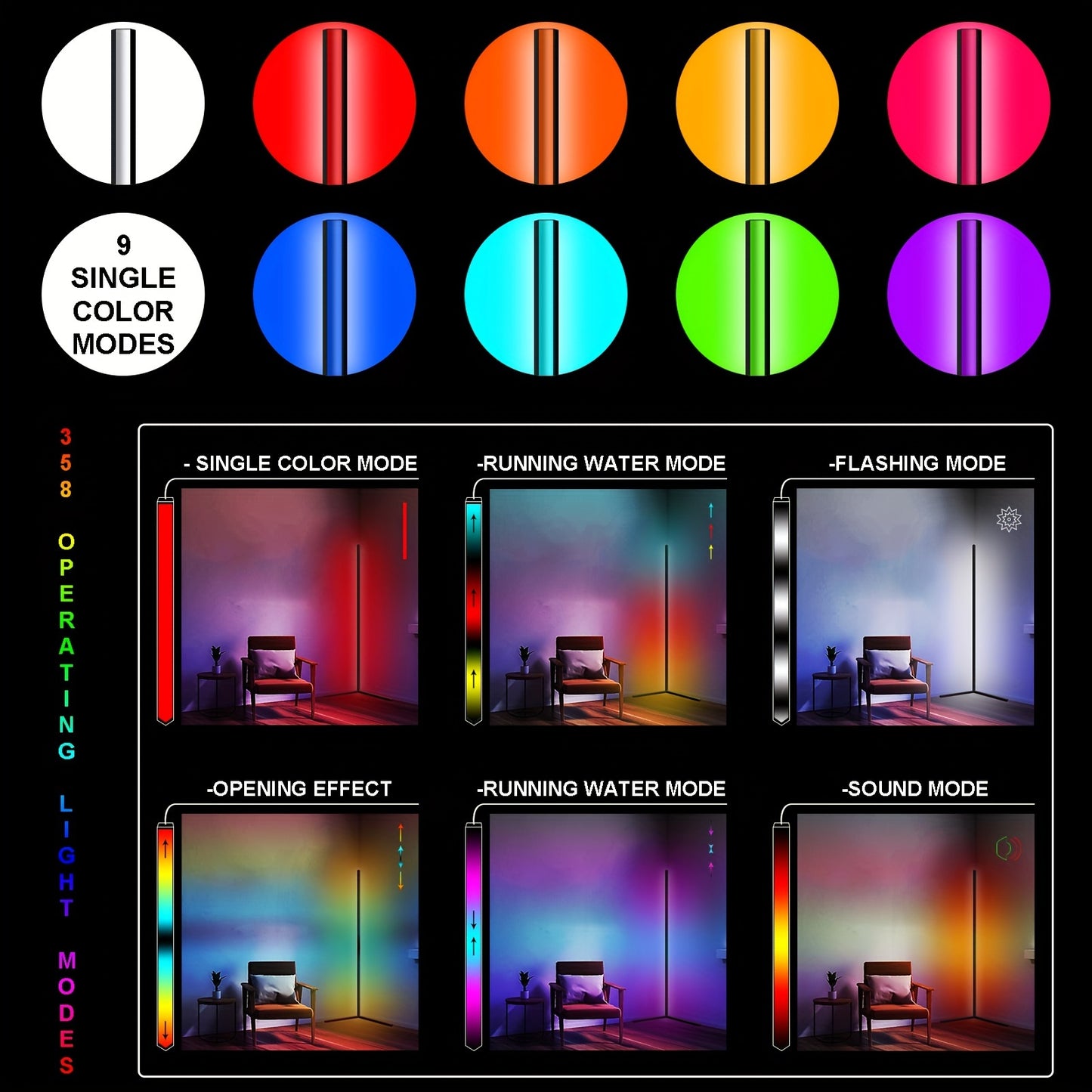 Lampada da angolare 1/2 pz, Lampada da a LED con cambio colore, Regolabile 56 pollici (circa 142 cm) con sincronizzazione musicale, Lampada angolare moderna per illuminazione d'atmosfera, con telecomando e controllo tramite APP, Modalità creativa fai da t