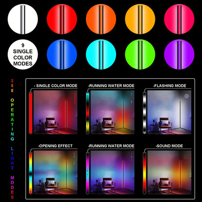 Lampada da angolare 1/2 pz, Lampada da a LED con cambio colore, Regolabile 56 pollici (circa 142 cm) con sincronizzazione musicale, Lampada angolare moderna per illuminazione d'atmosfera, con telecomando e controllo tramite APP, Modalità creativa fai da t