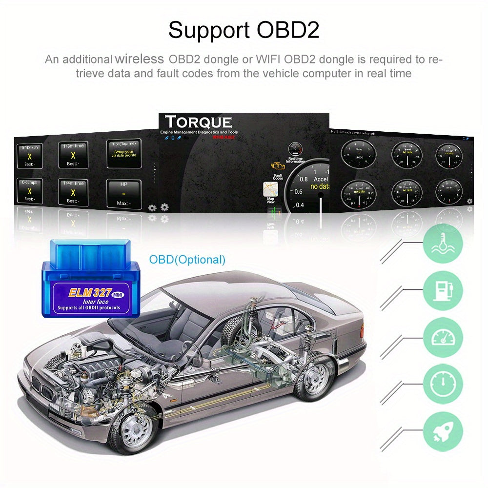 NHOPEEW Autoradio per Android 13, 2GB+64GB, Lettore Musicale per Auto con Schermo Touch da 17,78 cm, Carplayer Wireless e Android Auto Wireless con Mirror Link, WiFi, GPS, Radio FM/RDS, con Fotocamera a 12 LED e Microfono (Opzionale)
