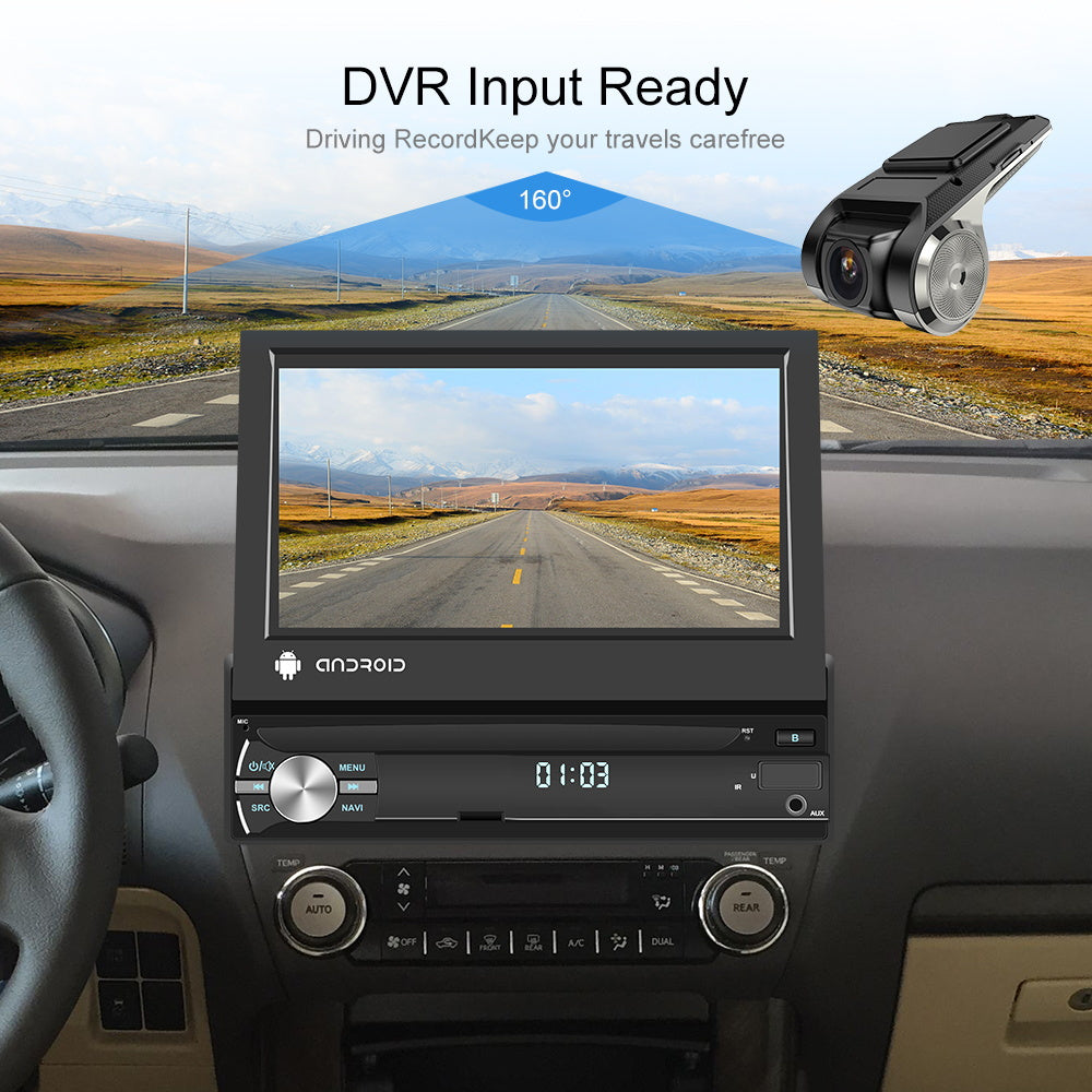 NHOPEEW Autoradio per Android 13, 2GB+64GB, Lettore Musicale per Auto con Schermo Touch da 17,78 cm, Carplayer Wireless e Android Auto Wireless con Mirror Link, WiFi, GPS, Radio FM/RDS, con Fotocamera a 12 LED e Microfono (Opzionale)