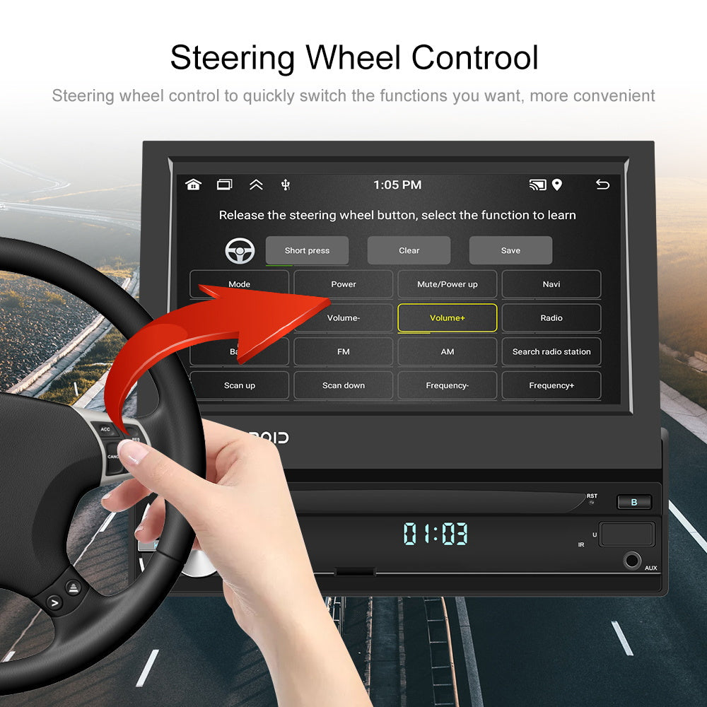 NHOPEEW Autoradio per Android 13, 2GB+64GB, Lettore Musicale per Auto con Schermo Touch da 17,78 cm, Carplayer Wireless e Android Auto Wireless con Mirror Link, WiFi, GPS, Radio FM/RDS, con Fotocamera a 12 LED e Microfono (Opzionale)