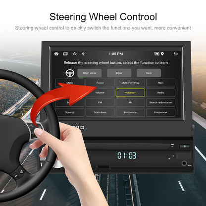 NHOPEEW Autoradio per Android 13, 2GB+64GB, Lettore Musicale per Auto con Schermo Touch da 17,78 cm, Carplayer Wireless e Android Auto Wireless con Mirror Link, WiFi, GPS, Radio FM/RDS, con Fotocamera a 12 LED e Microfono (Opzionale)