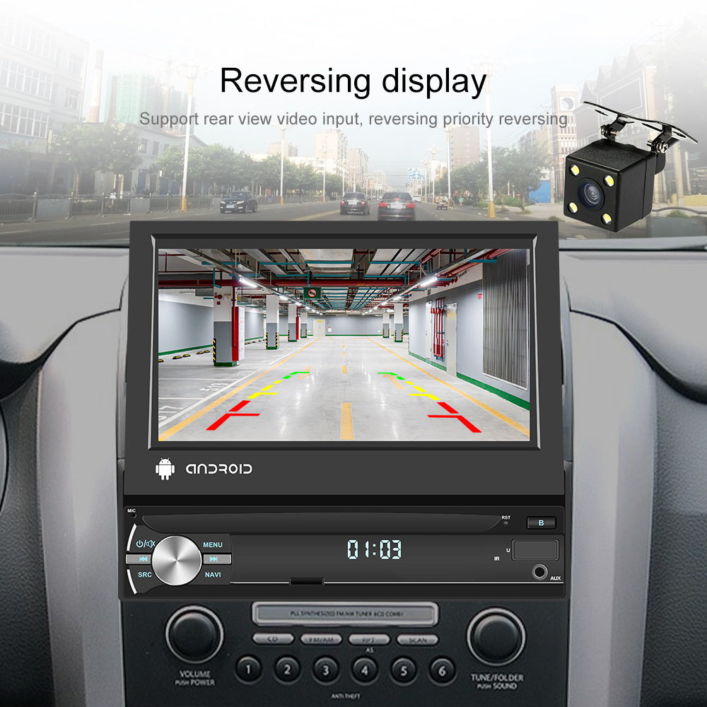 NHOPEEW Autoradio per Android 13, 2GB+64GB, Lettore Musicale per Auto con Schermo Touch da 17,78 cm, Carplayer Wireless e Android Auto Wireless con Mirror Link, WiFi, GPS, Radio FM/RDS, con Fotocamera a 12 LED e Microfono (Opzionale)