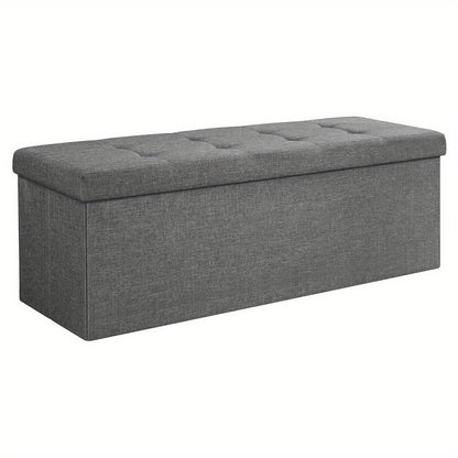 Pouf contenitore, divanetto pieghevole imbottito, cassettiera con coperchio, capacità 120L, supporta fino a 300 kg, per camera da letto, corridoio, soggiorno