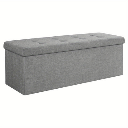 Pouf contenitore, divanetto pieghevole imbottito, cassettiera con coperchio, capacità 120L, supporta fino a 300 kg, per camera da letto, corridoio, soggiorno