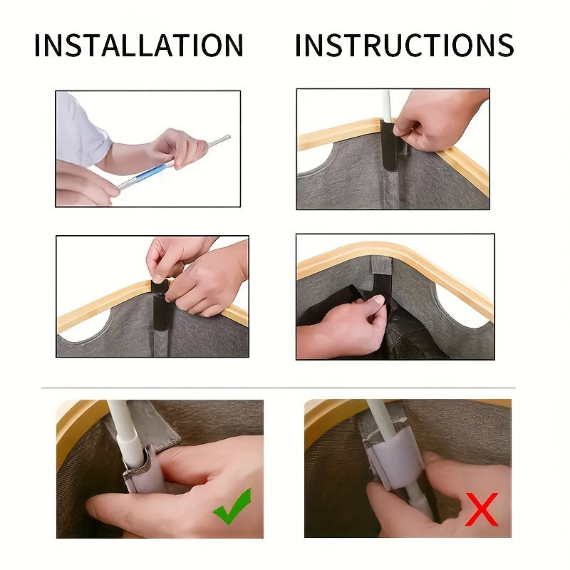1 pz Secchio di raccolta domestico da 100 litri/26 galloni con sacchetti interni riutilizzabili staccabili, tessuto Oxford 600D per la riciclaggio di bottiglie, cartoni e vetro, contenitori di riciclaggio domestici, raccoglitore di bottiglie, cesto pieghe