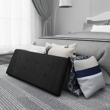 Banco con spazio di archiviazione 110cm, petto con spazio di archiviazione 118L pieghevole, sedile petto sedile scatola di archiviazione scatola di archiviazione pieghevole, letto banco camera da letto, caricabile fino a 300 kg