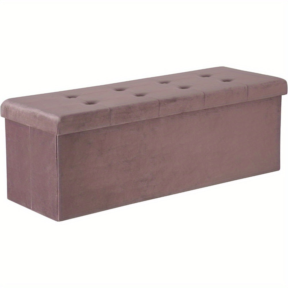 Banco con spazio di archiviazione 110cm, petto con spazio di archiviazione 118L pieghevole, sedile petto sedile scatola di archiviazione scatola di archiviazione pieghevole, letto banco camera da letto, caricabile fino a 300 kg