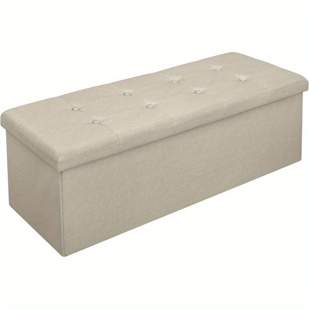 Banco con spazio di archiviazione 110cm, petto con spazio di archiviazione 118L pieghevole, sedile petto sedile scatola di archiviazione scatola di archiviazione pieghevole, letto banco camera da letto, caricabile fino a 300 kg