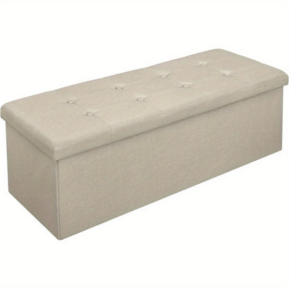 Banco con spazio di archiviazione 110cm, petto con spazio di archiviazione 118L pieghevole, sedile petto sedile scatola di archiviazione scatola di archiviazione pieghevole, letto banco camera da letto, caricabile fino a 300 kg
