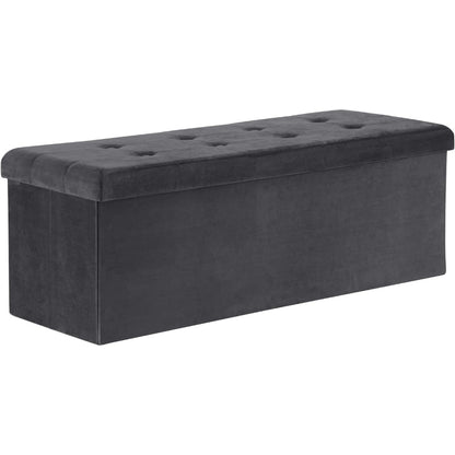 Banco con spazio di archiviazione 110cm, petto con spazio di archiviazione 118L pieghevole, sedile petto sedile scatola di archiviazione scatola di archiviazione pieghevole, letto banco camera da letto, caricabile fino a 300 kg