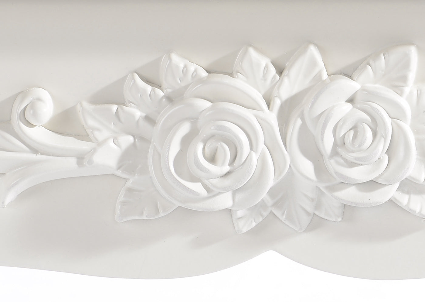 Sgabello da Toeletta, Sgabello da Trucco Imbottito Morbido 37X30X50Cm, Sedia da Trucco per Camera da Letto, Legno MDF, Stile Barocco, Bianco Crema