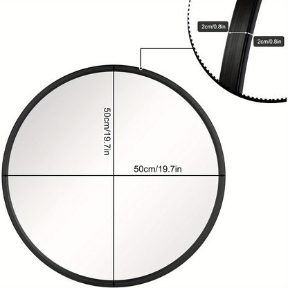 Specchio da parete rotondo, specchio rotondo, specchio moderno da appendere per bagno, camera da letto, soggiorno, corridoio, specchio decorativo da trucco in vetro, metallo, gancio in MDF