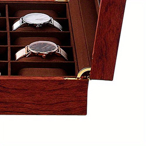Scatola di presentazione in legno per orologio con 10 slot per la conservazione di gioielli, regalo in legno di rosa