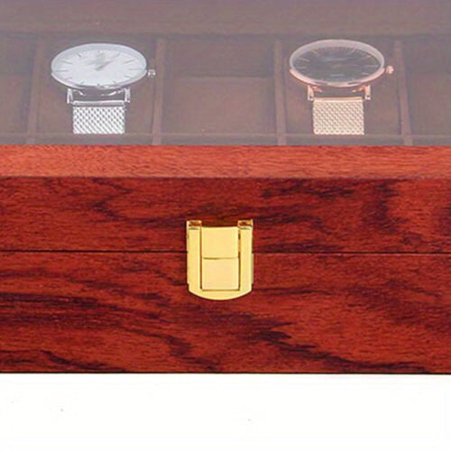 Scatola di presentazione in legno per orologio con 10 slot per la conservazione di gioielli, regalo in legno di rosa