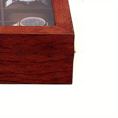 Scatola di presentazione in legno per orologio con 10 slot per la conservazione di gioielli, regalo in legno di rosa