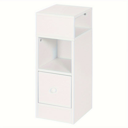 1pz./ 2pz. Comodino Stretto con 2 Scomparti e Cassetti, Comodino 25 x 30 x 66 cm, Salvaspazio per Camera da Letto, Mobiletto da Soggiorno, Pannello di Particelle, Grigio Scuro/ Aspetto Legno Chiaro/ Bianco/ Bianco+Aspetto Legno