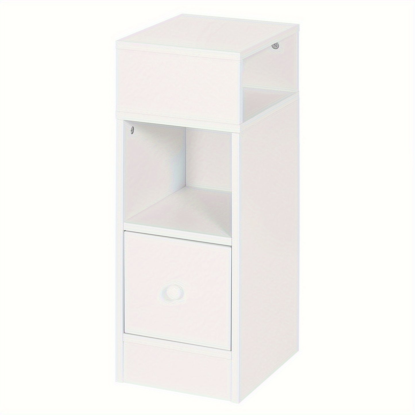 1pz./ 2pz. Comodino Stretto con 2 Scomparti e Cassetti, Comodino 25 x 30 x 66 cm, Salvaspazio per Camera da Letto, Mobiletto da Soggiorno, Pannello di Particelle, Grigio Scuro/ Aspetto Legno Chiaro/ Bianco/ Bianco+Aspetto Legno