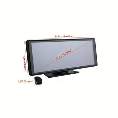 DVR universale per auto 26.06cm Carplay wireless Android Auto telecamera anteriore 2K+1080P telecamera posteriore controllo vocale GPS Dashcam DVR