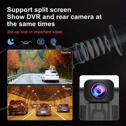 DVR universale per auto 26.06cm Carplay wireless Android Auto telecamera anteriore 2K+1080P telecamera posteriore controllo vocale GPS Dashcam DVR