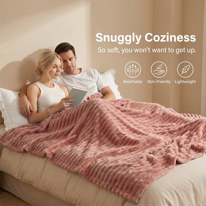 [Magazzino Locale] Trapunta di Lusso, Set Piumone Misura Queen e King, Coperta Morbidissima e Soffice, Traspirante e Leggera, Copriletto per Tutte le Stagioni, Coperta Plaid Multifunzionale per Divano, Ufficio, Viaggio, Estetica Arredo Stanza, Regalo per