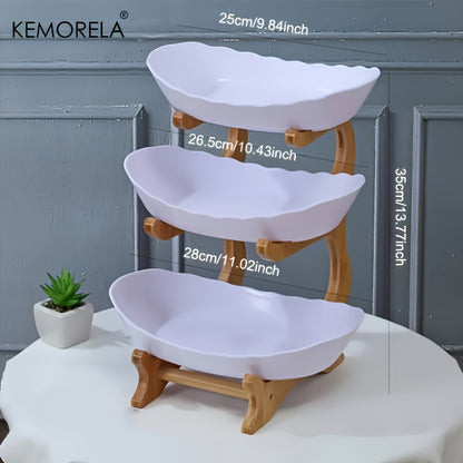 KEMORELA Cesto in Legno a 2/3 Ripiani per Frutta e Verdura con Gambe in Legno - Organizer da Cucina Versatile per Frutta, Verdura e Alimenti Congelati - Perfetto per la Conservazione in Frigorifero, Cesto per Frutta da Cucina