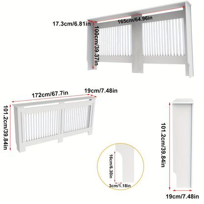 Copertura Radiatore Alta Mobile in Legno Altezza Interna 100Cm Coperture Riscaldatore Bianche Scolli Moderni Scaffale Radiatore Alto MDF Spesso Mobile in Legno Cucina Camera da Letto per Soggiorno