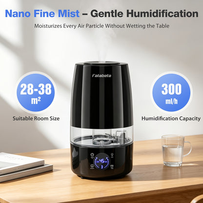 Display per umidificatore e diffusore di aromi super grande da 4,5L, funzionamento silenzioso, spegnimento automatico e timer, adatto per camera da letto, soggiorno, ufficio, serbatoio rimovibile, filtro in ceramica, custodia in ABS, per umidificatori int