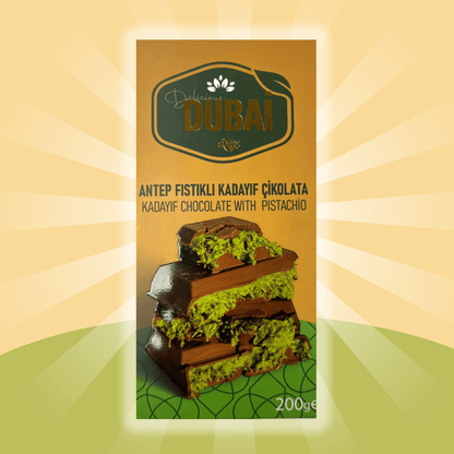 Artu Cioccolato Stile Dubai 200g | Cioccolato al Latte con Crema di Pistacchio & Kadayif | Edizione Regalo Premium